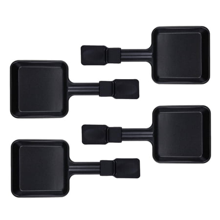 Non-Stick Coated Mini Grill Cheese Pan Melting Accessories for Raclettes Replacement trays Raclette Dishes Mini raclette pans,Square Shape(4PCs)