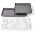 thumbnail image 1 of Non-Stick Cookie and Jelly Roll Pan Set with Cooling Rack, 17 by 12.25 Inches, Durable Bakeware for Even Baking and Easy Release, 1 of 2