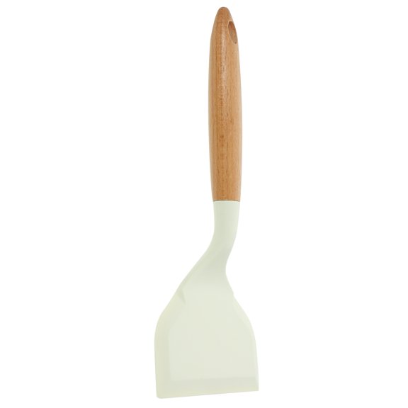 Non Stick Cooking Utensils Spatulas Steak Frying Shovel Silicone Tool White Wood
