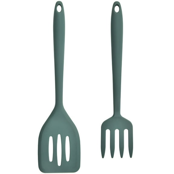 Non Stick Cooking Utensils Strainer Kitchen Stuff Kitchen Faceut Kitchen Accessory Non-stick Silicone Fork Spaghetti Spoon Frying Spatula Cooking Utensils Silica Gel