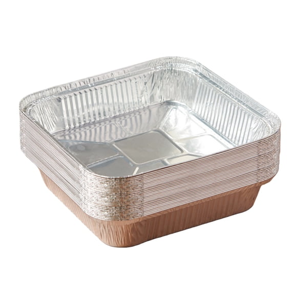 Non-Stick Disposable Air Fryer Aluminum Foil Liners Square 10PCS, Oil-Proof Aluminum Foil Tin Box Also for Steamer Basket Instant Pot Oven & Grill (9 * 9 Inch-Square)