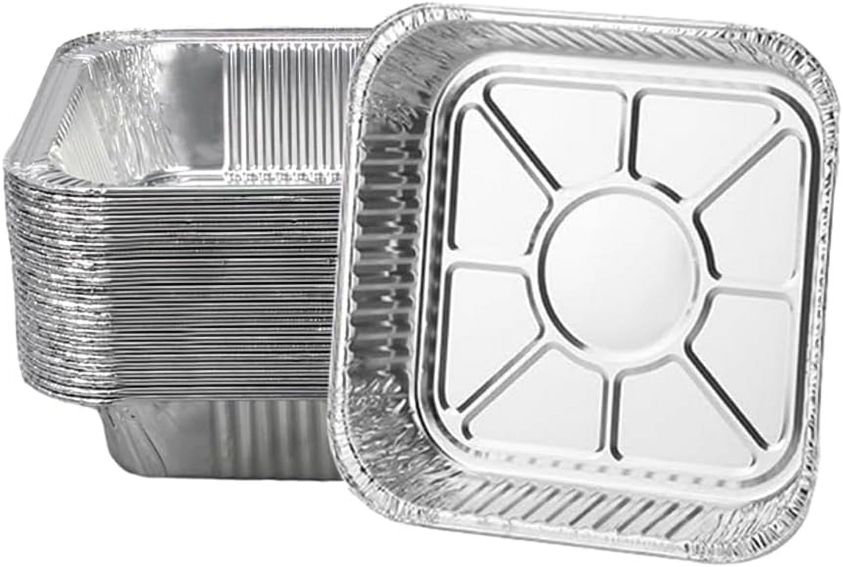 Non-Stick Disposable Air Fryer Aluminum Foil Liners Square 50PCS, Oil-Proof Aluminum Foil Tin Box Also for Steamer Basket Instant Pot Oven & Grill (8 * 8 Inch-Square)