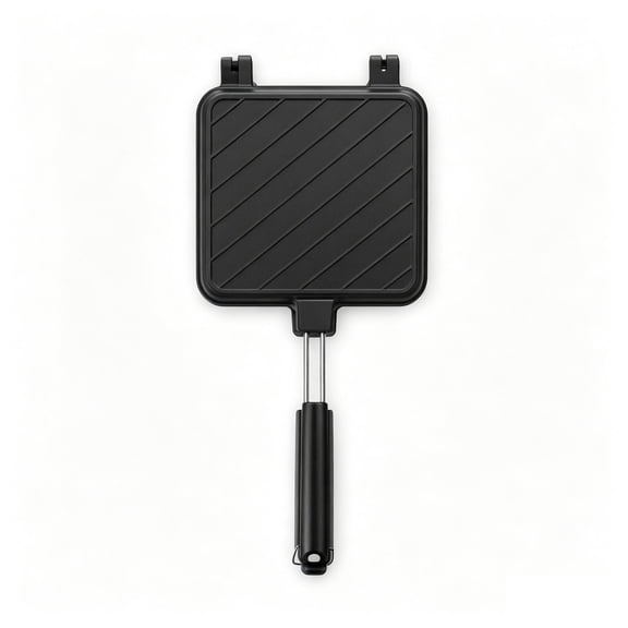 Non-Stick Double-Sided Sandwich Maker Grill Press for Paninis, Burgers & Grilled Cheese – Heat-Resistant Handle, Easy Clean, Versatile for Gas, Electric & Induction Stovetops Black