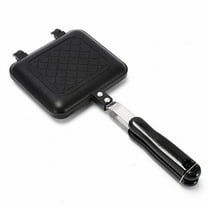 Non-Stick Double-Sided Toastie Maker Pan, Cast-Aluminum Stovetop Sandwich Grill, 14 in X 6.5 in Camping Toaster, Cool-Touch Handles, Cooks Grilled Cheese, Pocket Pies & , 1*Sandwich Frying Pan
