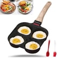 thumbnail image 1 of Non Stick Egg Frying Pan, 4 Hole Breakfast Skillet with Handle for Gas & Induction Stovetops, Easy Release Hamburger Cookware, 1 of 6