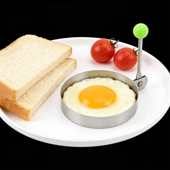 Non Stick Egg Ring Mold with Heat Handle Fun Shapes Pancake Breakfast