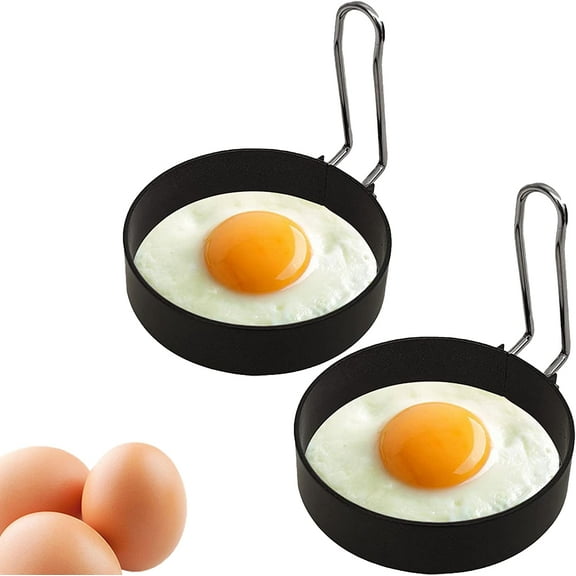 Non-Stick Egg Ring,Stainless Steel Ring for Frying Eggs,Round Mold,Shaping Eggs,Round Fried Egg Mold Household,Cooking Tools for Breakfast2 Pack)