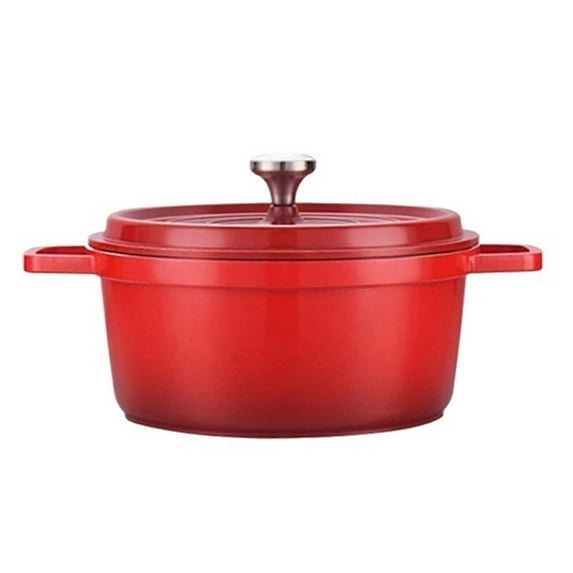 Non-Stick Enamel Dutch Oven Pot with Lid, Lightweight Ceramic Coated Stockpot for Soup, Stew, All Stovetops