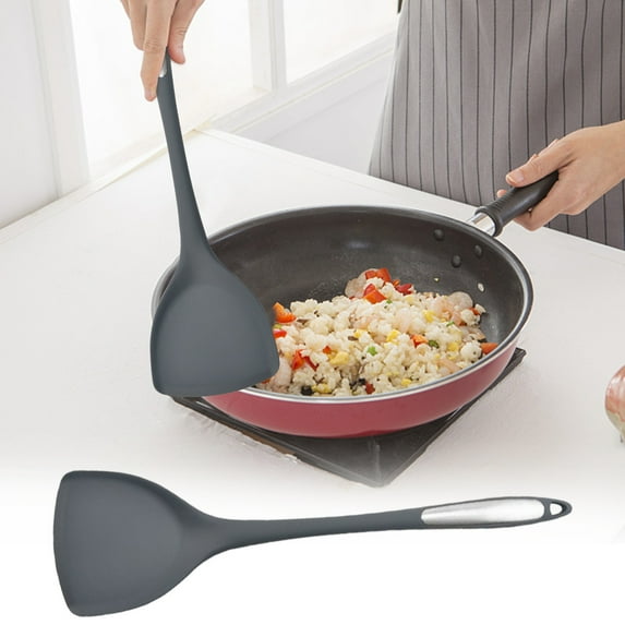 Non Stick Flexible Stainless Steel Spatula for Pot Stir Fry and Vegetable Cooking | Ergonomic Handle | 1 Count | 15 x 4 Inches | Durable Kitchen Tool