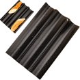 thumbnail image 1 of Non Stick French Bread Baking Pan Set with Proofing Cloth Dough Cutter, 1 of 4
