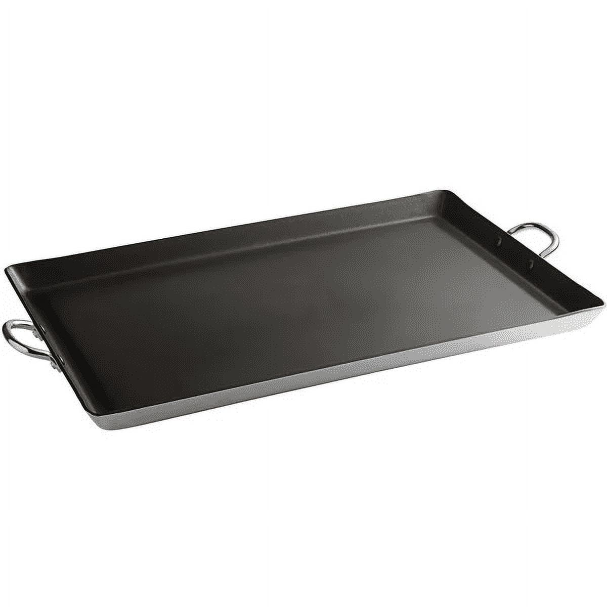 Non-Stick Fry Griddle - Flat Top Griddle Pan Stove Top Griddle with Handle  for Kitchen, Restaurant Pancake, Tortillas - 23 5/8 x 15 3/4 Black 
