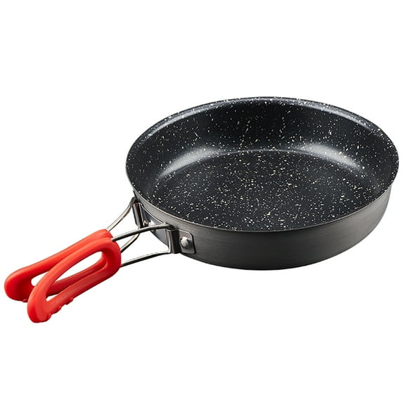 Non-Stick Frying Durable Lightweight with Folding Handle Granite Coating Camping Skillet for Outdoor Camping Picnic Hiking
