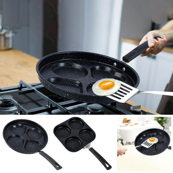 Non-Stick Frying Pan, 4-Hole Pancake Cooker, Ceramic Coating, Easy Cleanup, Versatile Use, Modern Design, Family Kitchen, Breakfast Cooking, Skillet Substitute TOPLIU