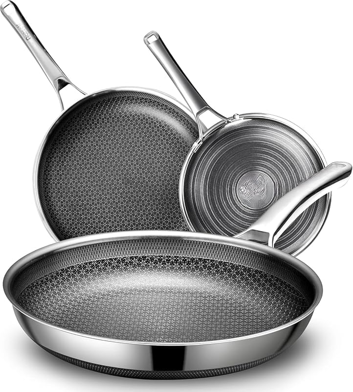 Non Stick Frying Pans,Hybrid 10 inch Frying Pans Nonstick,PFOA Free ...