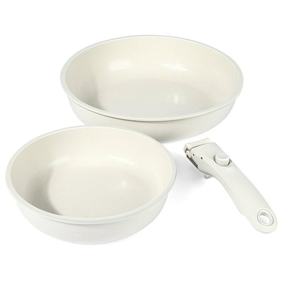 GIPP 3pcs Ceramic Non Stick Frying Pans Set,Skillet Non Stick With Removable Handle Oven & Dishwasher Safe,Induction Cookware