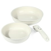 GIPP 3pcs Ceramic Non Stick Frying Pans Set,Skillet Non Stick With Removable Handle Oven & Dishwasher Safe,Induction Cookware