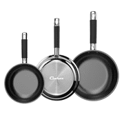 Non Stick Frying Pans, Stainless Steel Kitchen Nonstick Cookware Set of 3, 10  11.5  5  Pan, Compatible with All Stoves