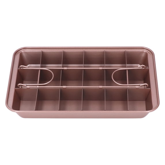 Non-Stick High Carbon Steel Brownie Baking Tray with 18 Grid Separator for Kitchen Dessert Shop