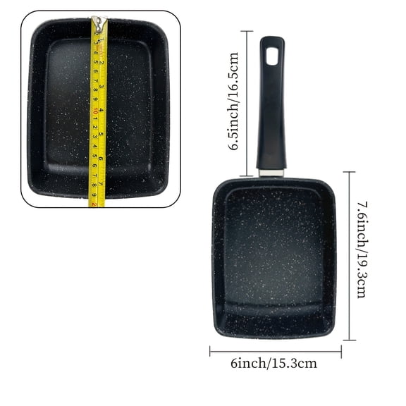 Non-Stick Japanese Egg Omelette Pan, Rectangular Shape, Suitable for Cooking Egg Omelets, Egg Rolls, And Egg Pancakes. It Is Suitable for Use on Gas Stoves And Is a Must