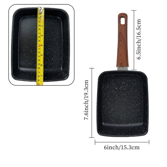 Non-Stick Japanese Egg Omelette Pan, Rectangular Shape, Suitable for Cooking Egg Omelets, Egg Rolls, And Egg Pancakes. It Is Suitable for Use on Gas Stoves And Is a Must
