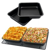 Non-Stick Mini Cake Pan 8 Inch Square | Steel Core Bakeware | Muffin Pan for Baking Cupcakes Brownies Cheesecakes Tartlets Ice Cream | Durable Easy Clean | 1-Pack | 8 x 8 Inch
