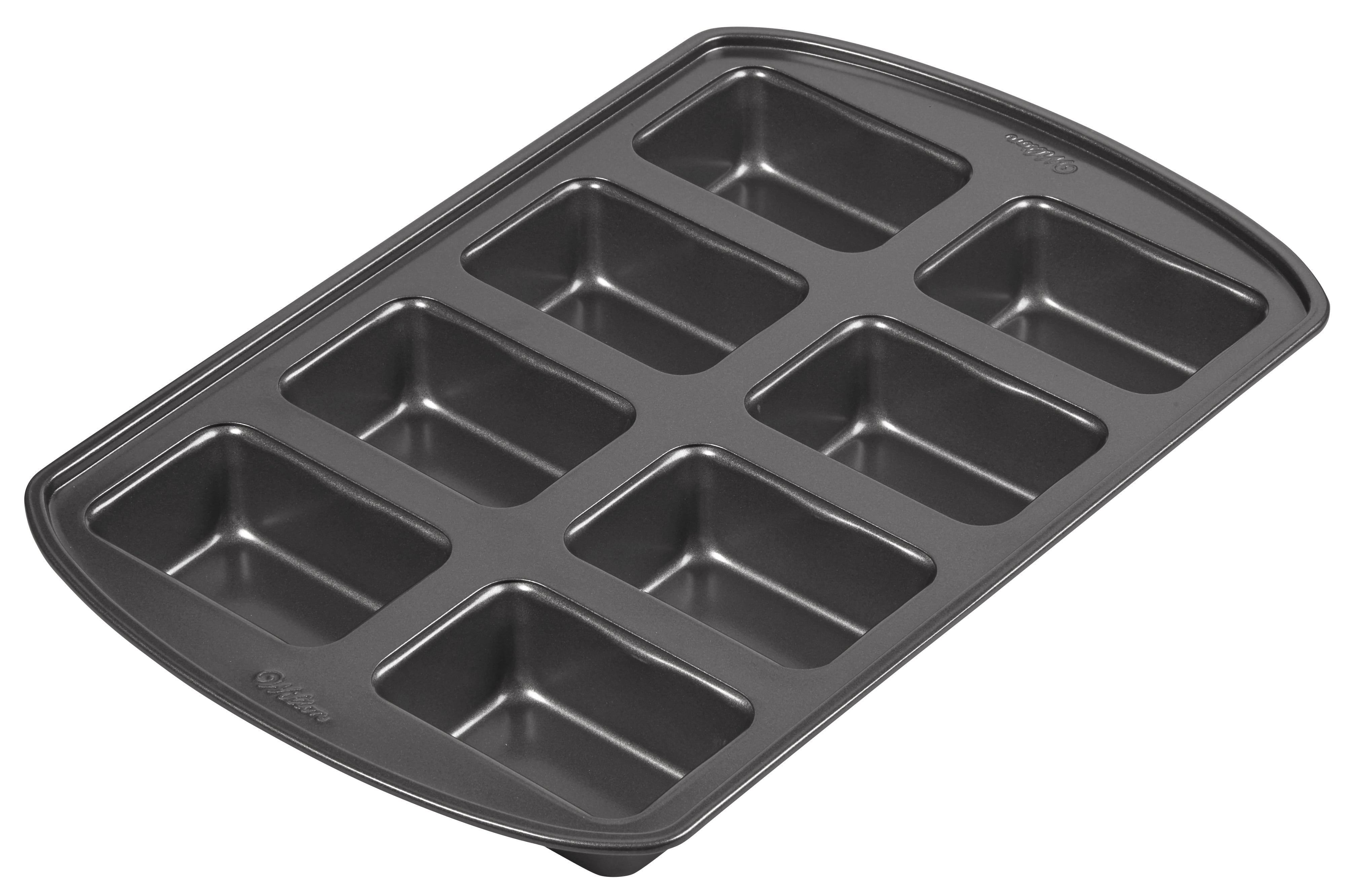 Gray Non-Stick Steel 8-Cavity Mini Loaf Pan