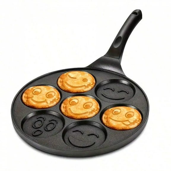 Non-Stick Mini Pancake Maker with 7 Fun Molds - Easy to Clean, Perfect for Kids' Creative Breakfasts, Back-to-School Quick Meals & Thanksgiving Family Breakfasts