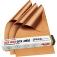 thumbnail image 1 of Non Stick Oven Liners for Bottom of Oven, 3 Pack Large Heavy Duty Mats, 17” x 25” Reusable Mat for Electric Gas Stove Toaster Microwave Charcoal or Gas Grills (Copper), 1 of 9