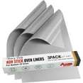 thumbnail image 1 of Non Stick Oven Liners for Bottom of Oven, 3 Pack Large Heavy Duty Mats, 17” x 25” Reusable Mat for Toaster Electric Gas Stove Microwave Charcoal or Gas Grills (Silver), 1 of 9
