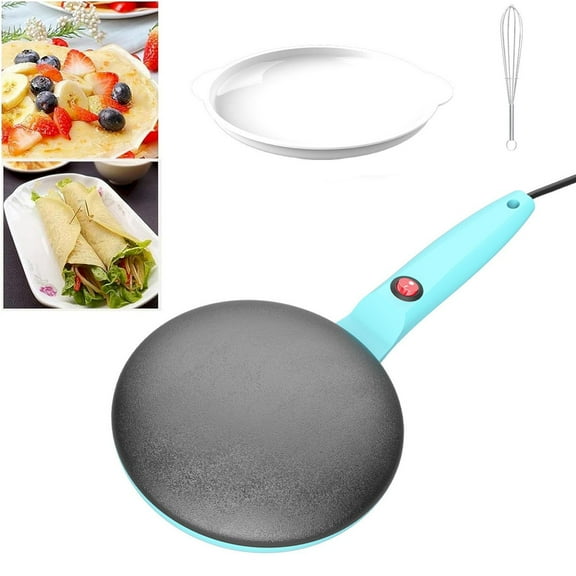 Non-Stick Pan,Instant Crepe Maker 8" Griddle Crepe Maker Non Stick Pan Auto Thermostat Handheld Long Handle Portable Breakfast Maker For Pancake Chapati