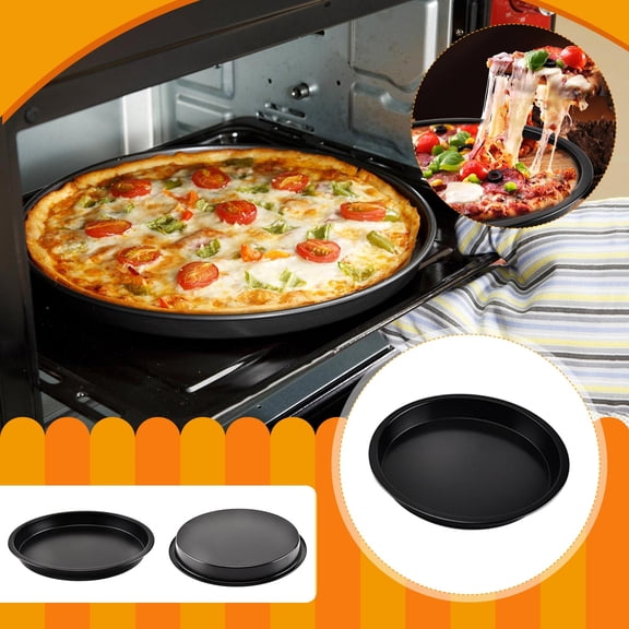 Non Stick Pan Pan Pan Household Kitchen Pizza Round Cake DIY Baking Pan for Versatile Cooking and Dining,8.66 Inch,Black L