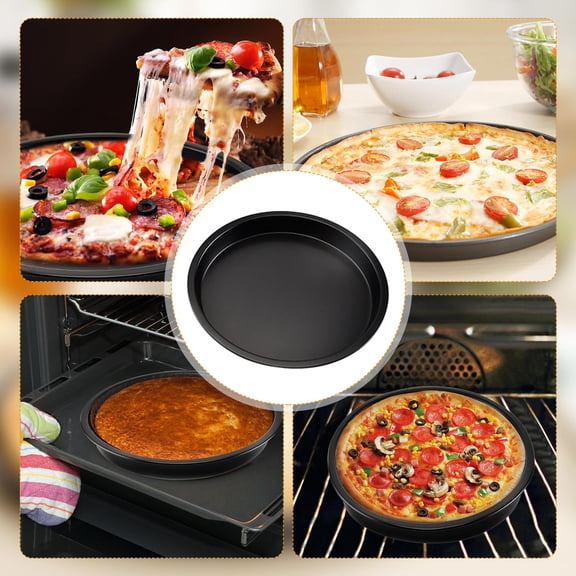 Non Stick Pan for Baking and Cooking Use Round Pizza Cake Pan for Kitchen Dining Bar,9.45Inch,Black XL