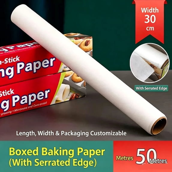 Non Stick Parchment Baking Paper Roll 30cm Width, Oven & Microwave Safe ...