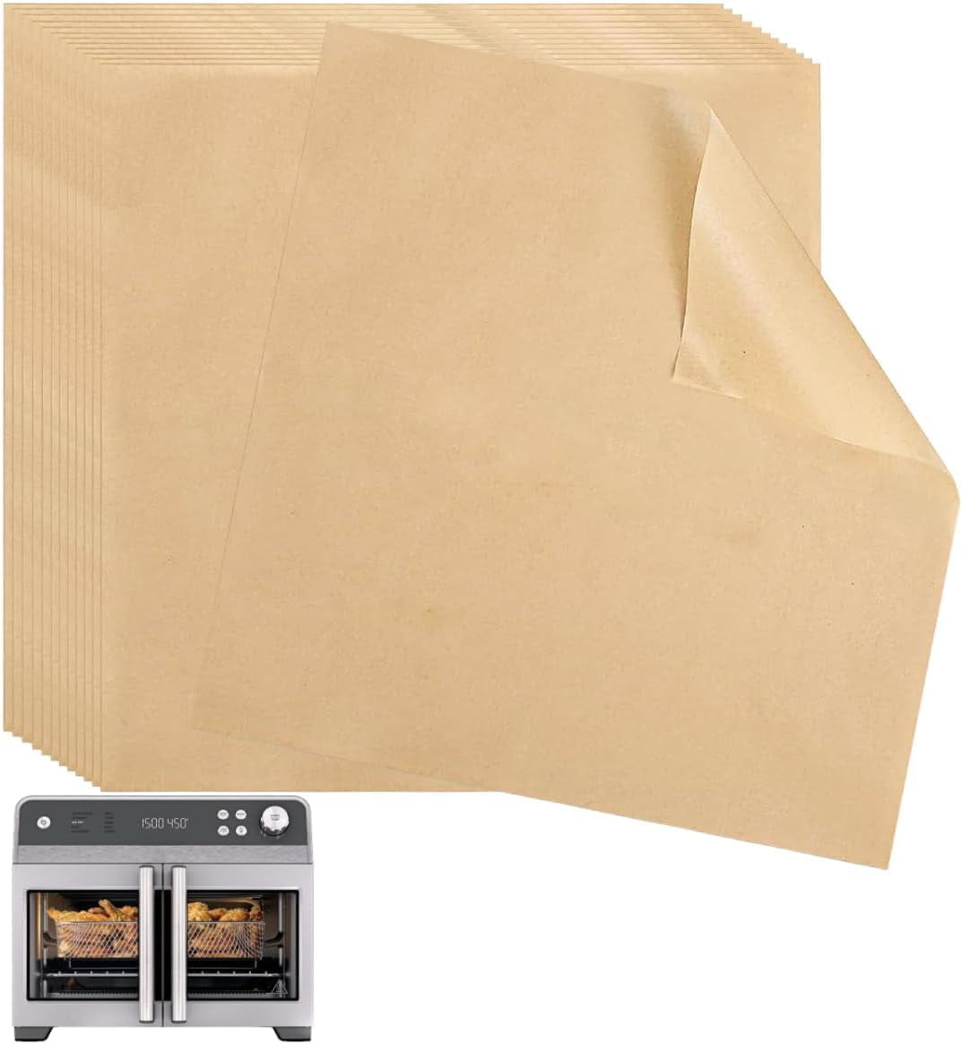 Non-Stick Parchment Paper Sheets for Air Fryer & Oven, 100PCS Disposable Baking Liners, Easy Clean, Heat Resistant, Compatible with Ninja French Door Oven FO101