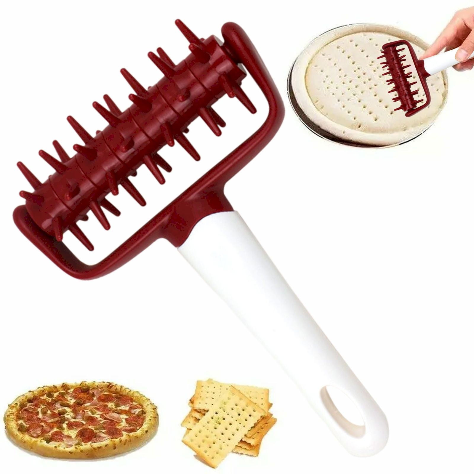 Dough Docker Roller - Needle Wheel For Pizza, Cookies, Pastry Dough (Prevents Air Bubbles)