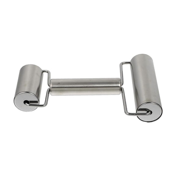Non-Stick Pizza Roller Stainless Steel Rolling Pin For Family Gatherings Silver Dual Heads Dough 7.14.31.2in 1Pcs