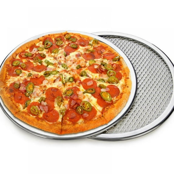 Non-Stick Pizza Tray for Oven,6 Inch Aluminum Round Crisper Tray Toaster Oven Pan with Holes Non-stick Chip Pan Pizza Baking Trays