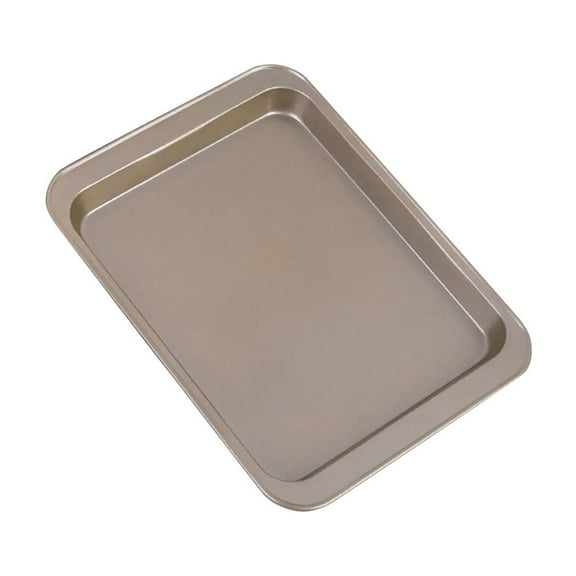 Non-Stick Rectangular Baking Pan for Bread, Cake, and DIY Baking - Perfect for Oven Use, Easy Release Shallow Pan Ideal for Homemade Desserts and Pastries,Gold