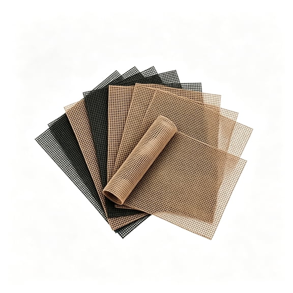 Non-Stick Reusable BBQ Grill Mats, 5-Pack, PTFE Coated Fiberglass Mesh, Black, 15.75 x 11.8 Inch
