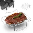 thumbnail image 1 of Non-Stick Roast Rack - Heat Resistant - Non-Slip - Grilling Stainless Steel Polished Stand - Fryer Accessories Steamer Roasting Stand - Outdoor Supply, 1 of 7