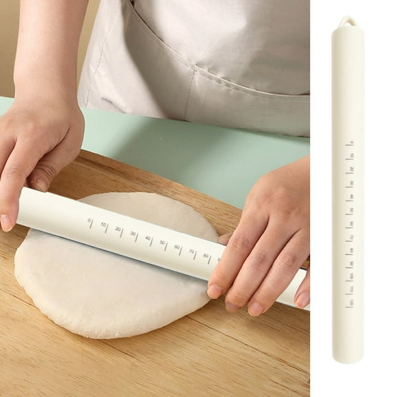 Non-Stick Rolling Pin under $5! Cagogo Silicone Rolling Pin with Measurements, Non-Stick Dough Roller, Stainless Steel Core Rolling Pin, Baking Pastry Tool, Pizza Fondant Roller, Kitchen Baking