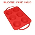 thumbnail image 1 of Non-Stick Round Cylinder Cake & Brownie Pan 6-Cavity Baking Mold for Cake Bread Pie - 2.7in x 1.5in Cavities Oven Microwave Dishwasher Freezer Safe, 1 of 6