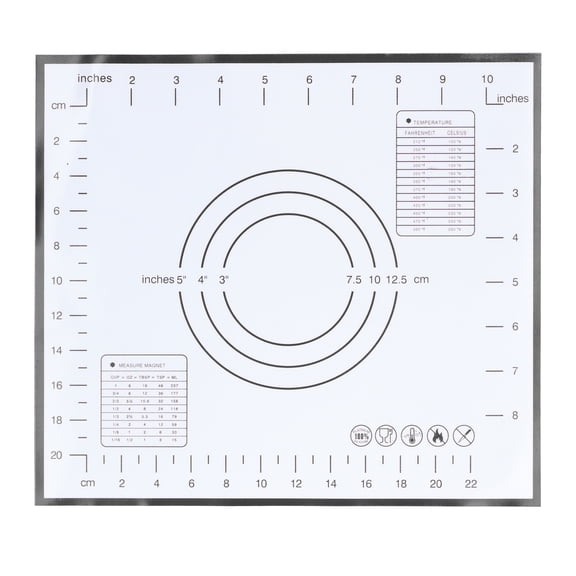 Non-Stick Silicone Baking Mat, Non Slip Heat Resistant Dough Mat with Scale, Perfect for Pizza, Cake, Fondant, Cookies and Bread Making 11.410.2in Black
