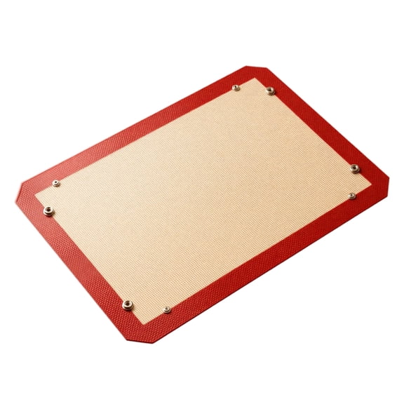 Non-Stick Silicone Baking Mat for Oven, Heat Resistant Rectangular Baking Sheet Liner with Buttons, Reusable Kitchen for Easter Holiday Baking, 11.8 x 8.3 in, 1Pack Red