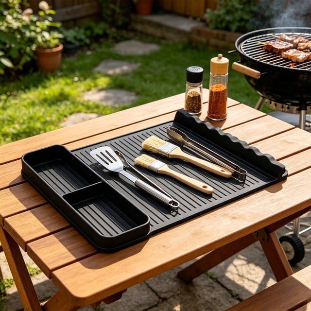 Non-Stick Silicone Grill Mat, 1-Pack Reusable BBQ Liner with Hanging ...