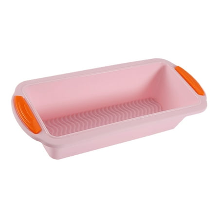 Non-Stick Silicone Loaf Pan, 11x5 Inch Baking Mold for Bread and Cake, Pink Dishwasher Safe Bakeware