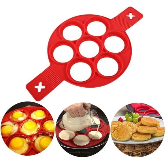 Non-Stick Silicone Pancake & Egg Maker: Create Perfect Round Pancakes and Fried Eggs, Easy-to-Use, Durable, Uncharged Kitchen Baking Accessory