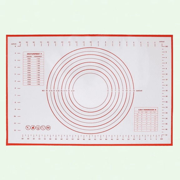 Non-Stick Silicone Pastry Mat with Measurements, 23.6''x15.7'', Dough Protector Rolling Mat