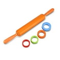 thumbnail image 1 of Non-Stick Silicone Rolling Pin Dough Roller With Adjustable Thickness Rings, 1 of 10