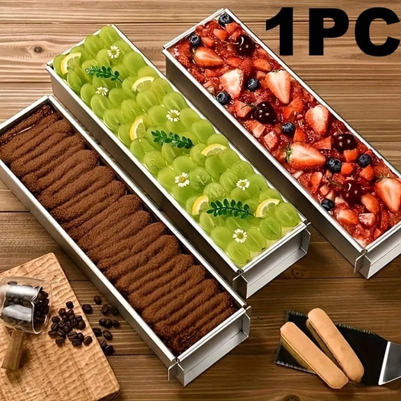 Non-Stick Tiramisu Mold - 1 Durable Rectangular Non-Stick Baking Pan for Tiramisu and Cheesecake, with Secure Base, Perfect for Christmas, Birthdays, and Special Occasions